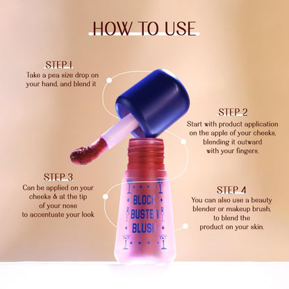 LoveChild Masaba Block Buster Blush Creme - Natural Dewy Matte Finish, Buildable & Long-Lasting Formula, Blendable, Shocking Sharbat (Deep Pink) 5.5ml