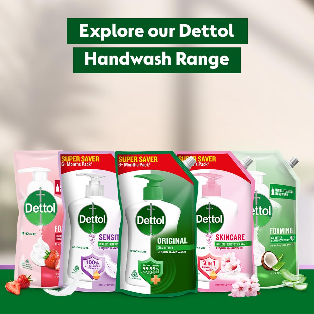 Dettol Liquid Hand wash Refill, Sensitive, 675ml | pH Balanced | 10x Better Germ Protection