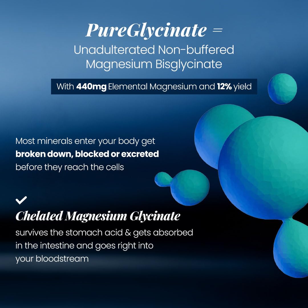 GNC Magnesium PureGlycinate 3666mg | 100% Pure Non-Buffered | 440mg Elemental Magnesium, 100% RDA | Up to 80% Absorption | Deep Sleep, Stress Recovery | 90 Tablets