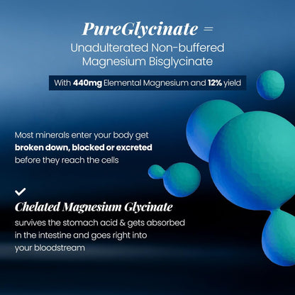 GNC Magnesium PureGlycinate 3666mg | 100% Pure Non-Buffered | 440mg Elemental Magnesium, 100% RDA | Up to 80% Absorption | Deep Sleep, Stress Recovery | 90 Tablets