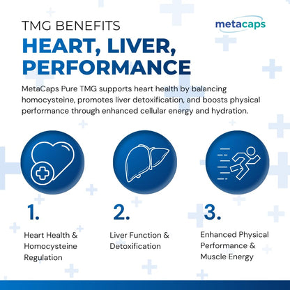 MetaCaps Pure Trimethylglycine (TMG) 500mg – 90 Veg Capsules | Premium Betaine Anhydrous | Vital Methyl Donor for Homocysteine Balance & Heart Health | Supports Liver Function & Cellular Energy | Non-GMO & Vegan