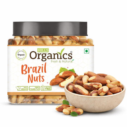 “Hills Organics Premium Raw Brazil Nuts 100g | Rich in Selenium | Superfood | Whole Peru Nuts | Keto Friendly | Jar Pack”