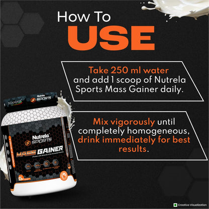 NUTRELA Sports Mass Gainer Powder- 1Kg (Malai Kulfi)