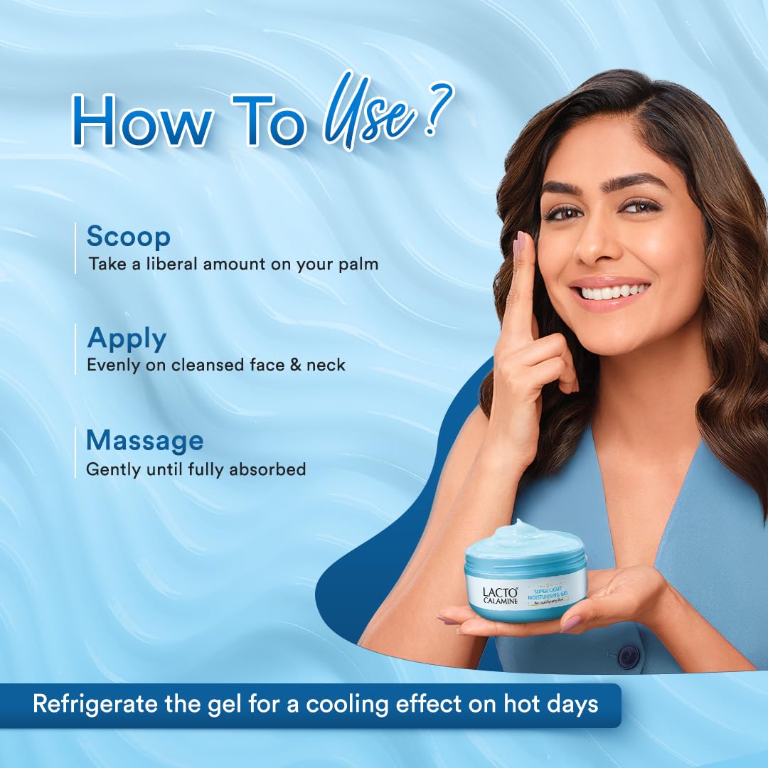 Lacto Calamine Super Light Moisturizer for Face | 150g | Moisturiser for Oily Skin with Niacinamide, Hyaluronic Acid | Face Moisturizer with 300% Instant Hydration, 90% Stronger Moisture Barrier