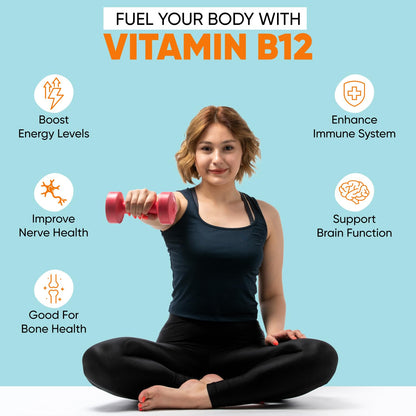 Herbalmax Plant-Based Vitamin B-12 2.2mcg – 60 Veg Capsules | Boost Energy & Metabolism, Supports Healthy Nervous System, Brain Function, Mental Clarity & Focus for Men & Women