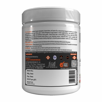 Tri Creatine Powder I Muscle Growth Supplement I 200 Gm I 40 Servings I Boosts Athletic Performance I Berry Breeze flavour