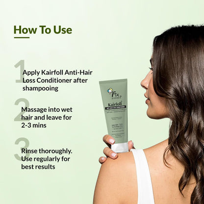 FIXDERMA Kairfoll Anti Hair Loss Conditioner, Conditioner For Hair Growth & Hair Fall Control, Hair Conditioner For Dry Frizzy Hair, Conditioner For Women - 200 Gram - Natural