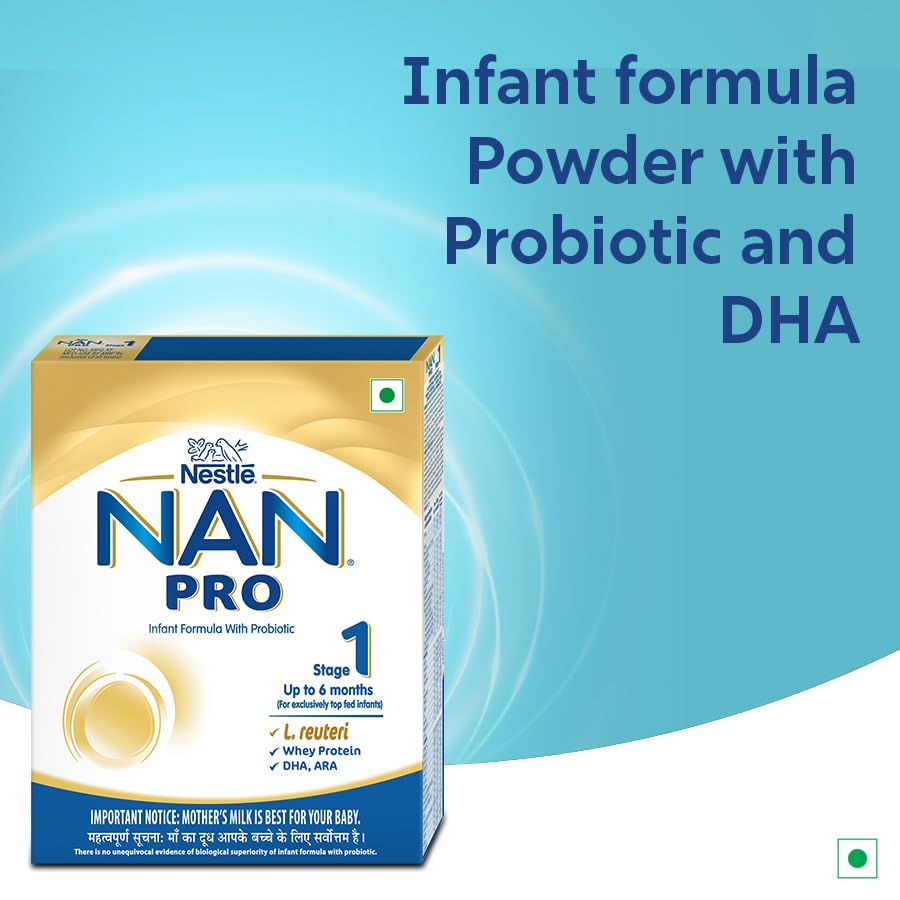 Nestlé NAN PRO 1 Infant Formula with Probiotic (Up to 6 months), Stage 1-400g Pouch in Box