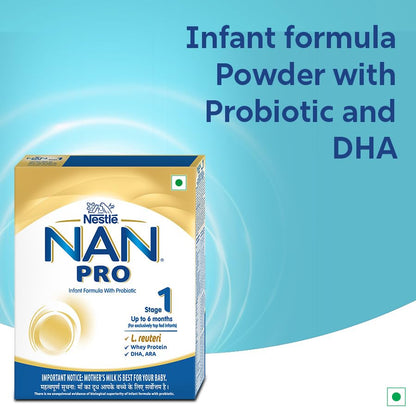 Nestlé NAN PRO 1 Infant Formula with Probiotic (Up to 6 months), Stage 1-400g Pouch in Box