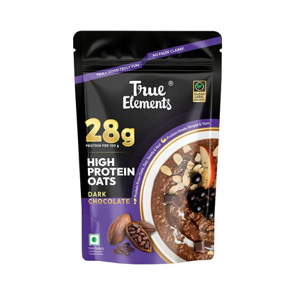 True Elements 28g High Protein Oats 400g | High Protein Breakfast Oats with 28g Protein | High Fibre | No Added Sugar | Healthy Breakfast Cereal