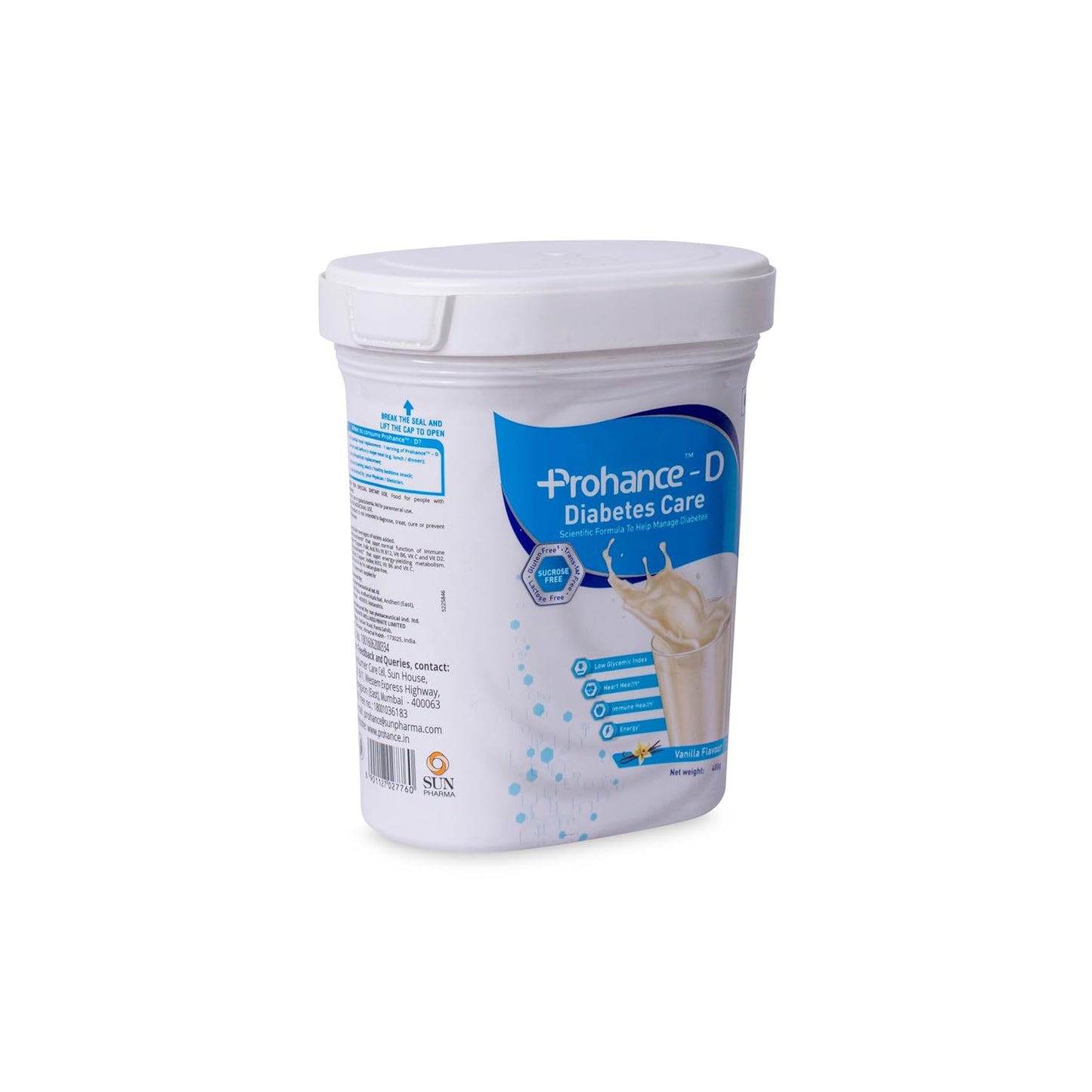 Prohance D Diabetic Nutritional Vanilla Drink - 400g | Helps Manage Blood Sugar Levels | Contains Dietary Fiber | Protein & Vitamins | Supports Weight Management & Heart Health