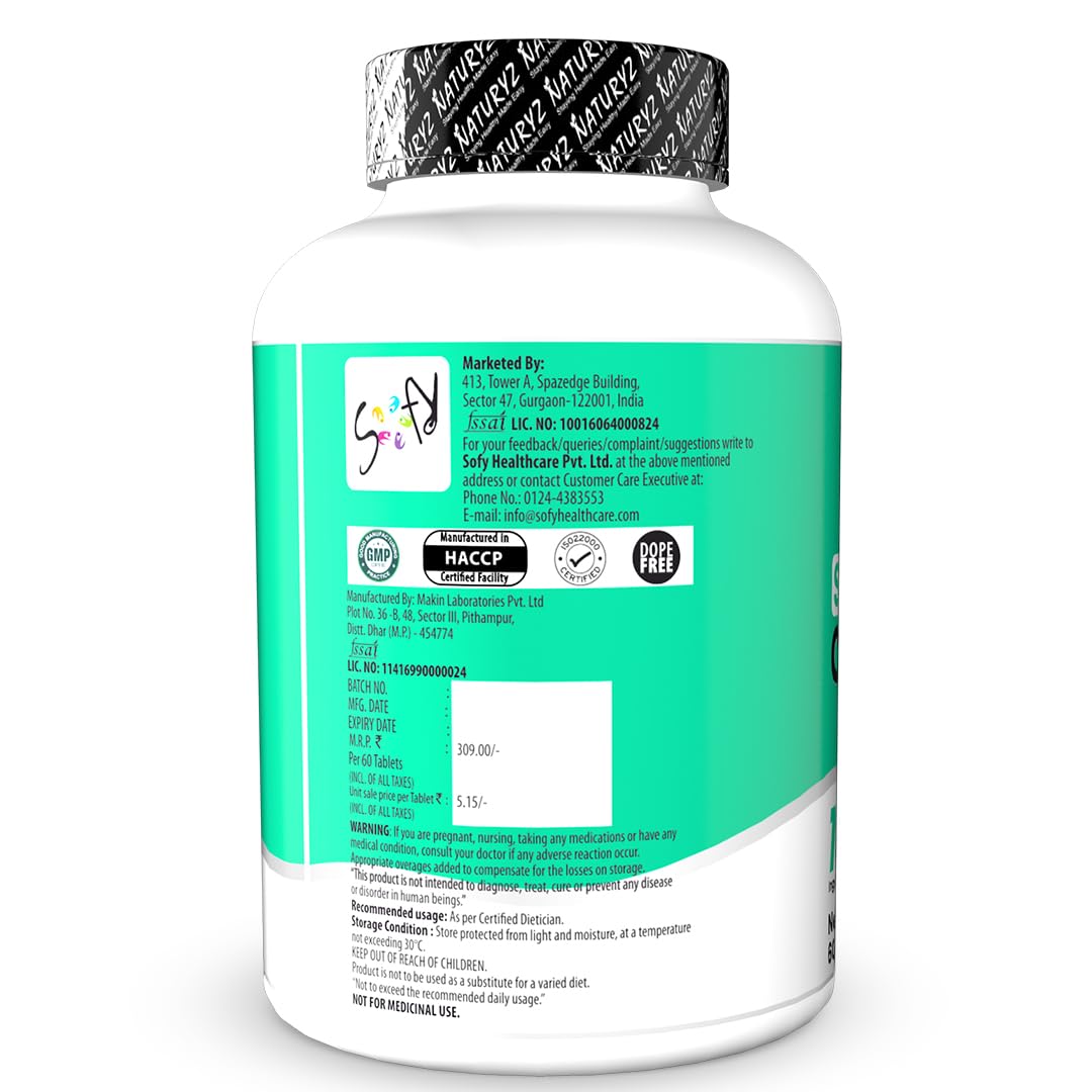 Supplement bottle with a green label on a white background