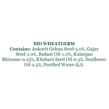 List of ingredients in BIO WHEATGERM on a white background