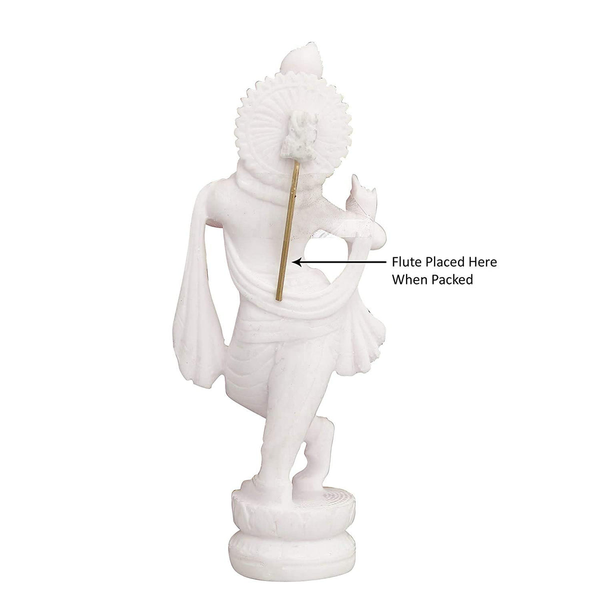Handicrafts Paradise Resin Standing Krishna Idol (6.4 cm x 3.8 cm x 14.6 cm) (WM15053_white)