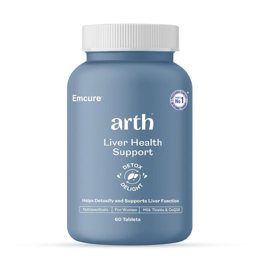 Arth Liver Support | Liver Detox Supplement | Supports Fatty Liver Detox & Metabolism | Formulated with Silymarin/Milk Thistle, CoQ10, Vitamin C & E | Emcure Pharmaceuticals Ltd. | 60 Veg Tablets