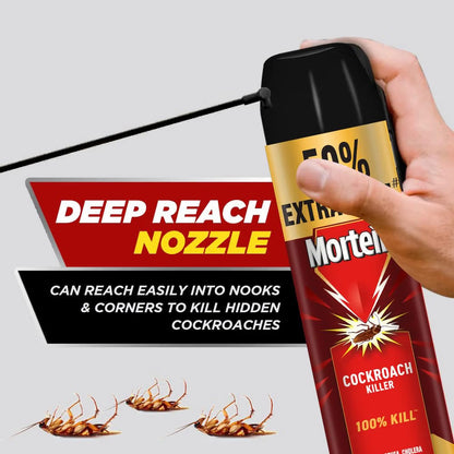 Mortein 625 ml - Fresh Fragrance, Cockroach Killer Spray, Crawling Insect Killer with Deep-Reach Nozzle | 100% Kill Guarantee