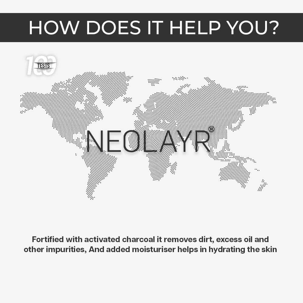 NEOLAYR Activated Charcoal Deep Cleansing Face Wash | Eliminates Dirt & Other Impurities | Removes Excess Oils - Added Moisturiser,200 ml