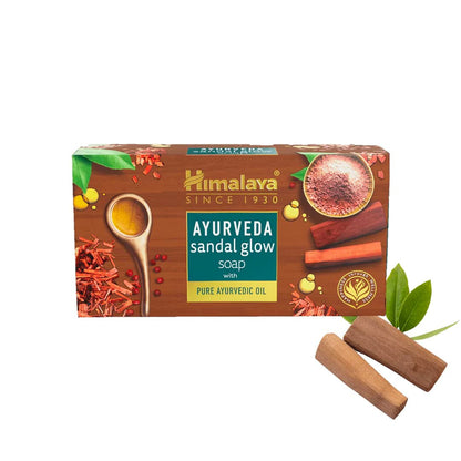 Himalaya Ayurveda Sandal Glow Soap, 75 gm (Pack of 4, 300 gm), Save on MRP