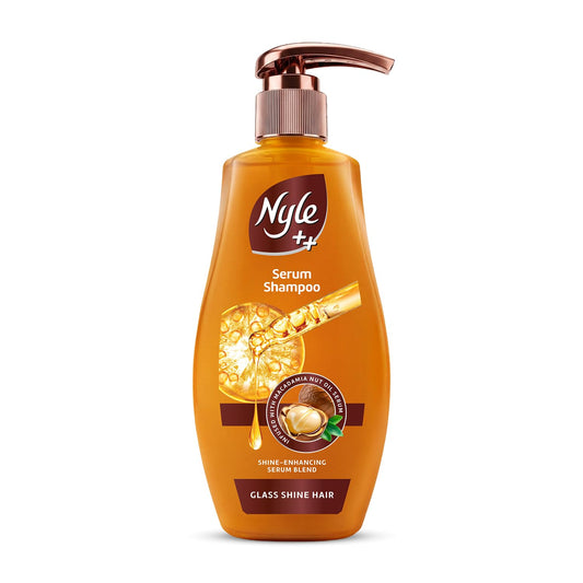 Nyle ++ Serum Shampoo | Glass Shine Hair | Infused with Macadamia Nut Oil Serum | Shine-Enhancing Serum Blend | 650ml