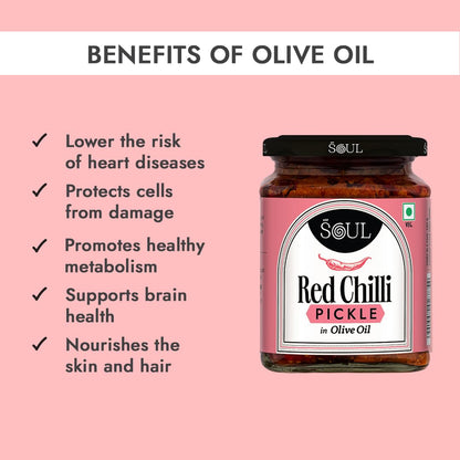 ADF Soul Spicy red chilli pickle made in 100% Olive Oil | Hot, hearty and handcrafted | 265g