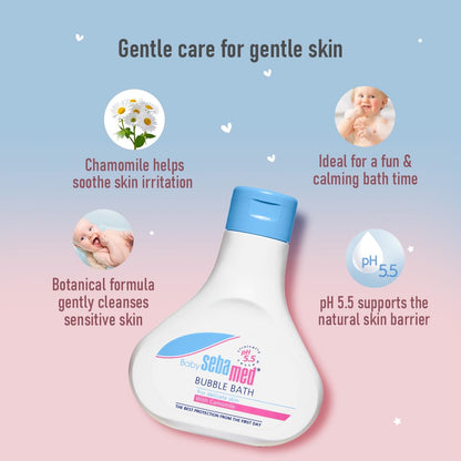 Sebamed Baby Bubble Bath|pH 5.5|With Chamomile|Soap Free|No Tears|200 ml