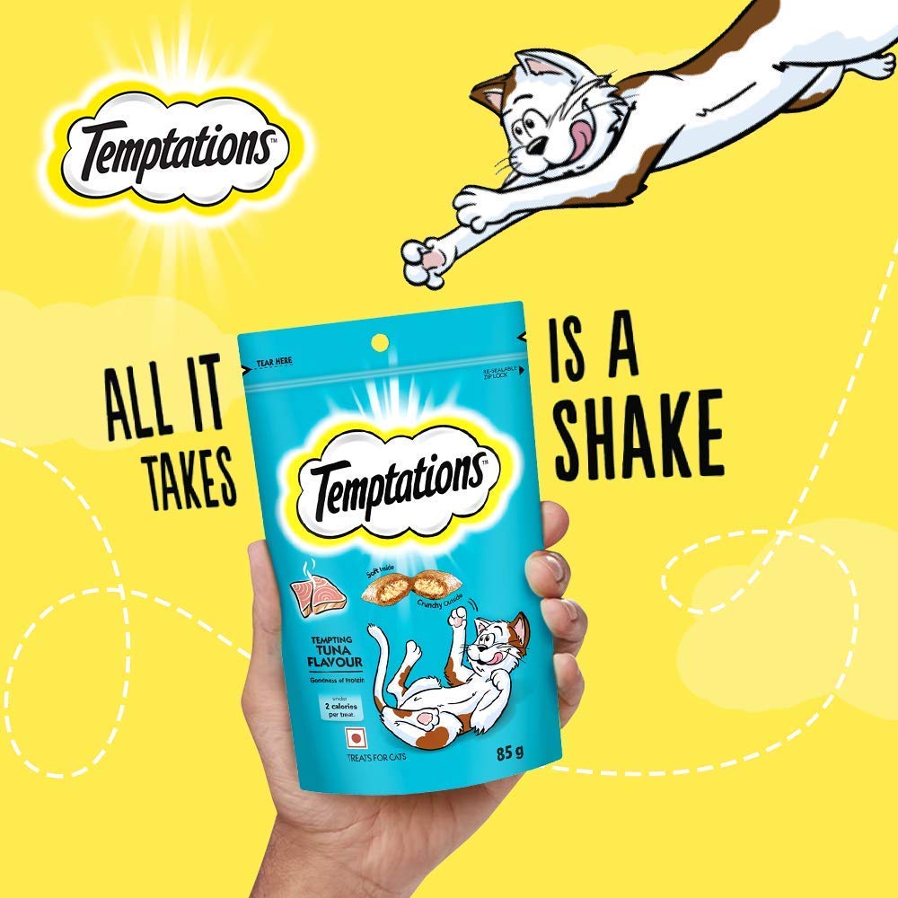 Temptations Cat Treat Tempting Tuna Flavour, 85G - All Life Stages, Dry