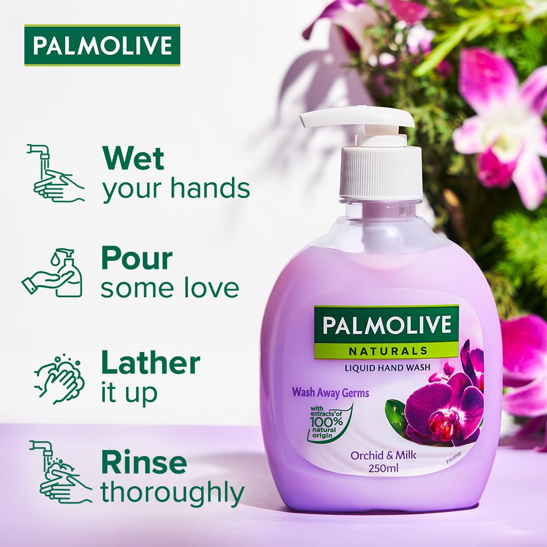 Palmolive Naturals Black Orchid & Milk Liquid Hand Wash, 750 ml Refill Pack | Delicate floral fragrance | Hydrating milky foam | Softens hands