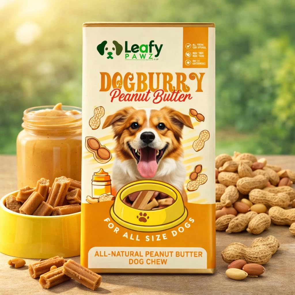 LeafyPaws Dogburry Dog Treats (35g) | Grain Free, Lactose Free, 100% Natural Reward Snack | No Added Preservatives | Healthy Training Treats for All Breeds (Peanut Butter)