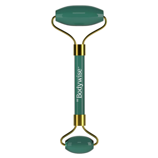 Be Bodywise Jade Roller Massager | 100% Natural Jade Face Roller | Tightens Skin, Reduces Wrinkles & Improves Blood Circulation | Best for Serum Application | Double Sided for Toning & Firming Face