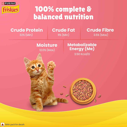 Purina Friskies Kitten Discoveries, Dry Food for Kitten, 400g Pack | With Tuna, Chicken, Milk, Vegetables & Whole Grain Flavours, 100% Complete & Balanced Kitten Nutrition, DHA, Calcium, Protein