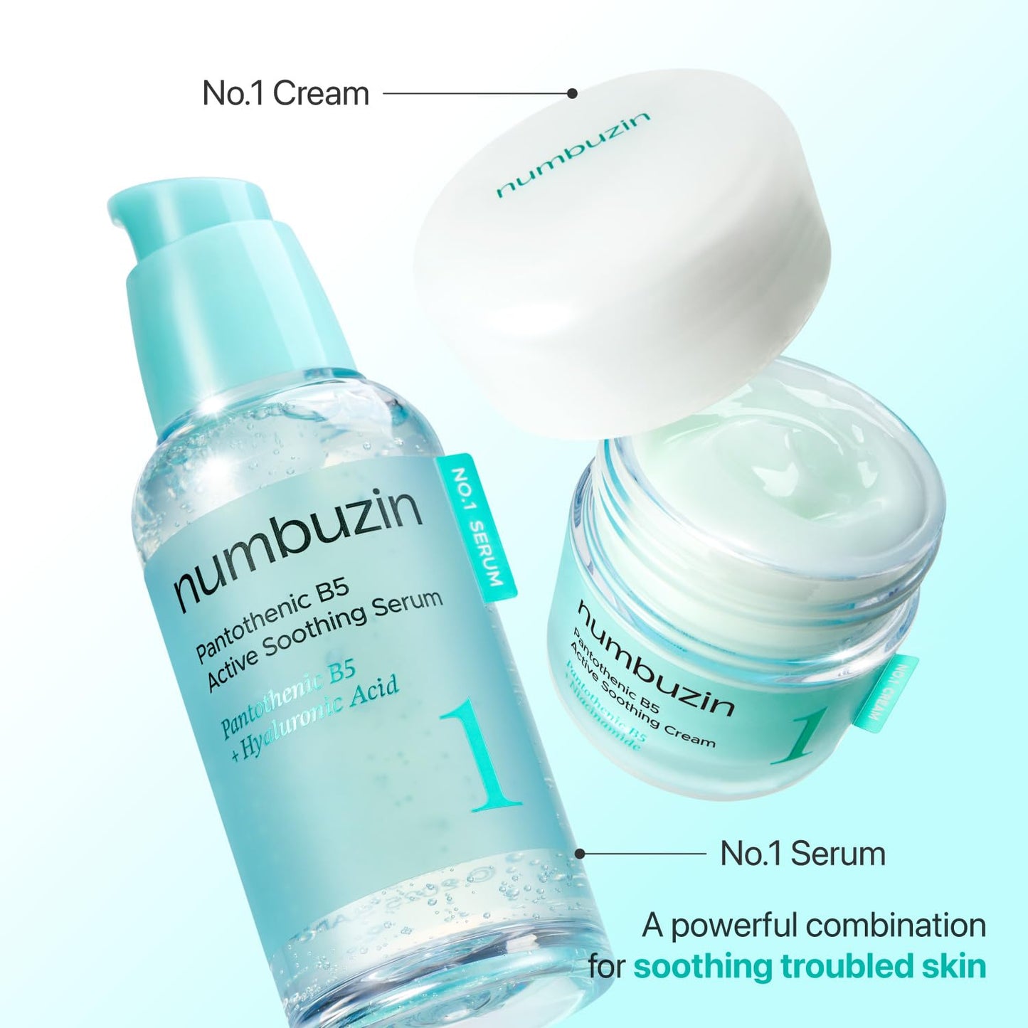 numbuzin No.1 Pantothenic B5 Active Soothing Cream | Remove sebum and skin troubles, Pantothenic acid, Korean Skincare Gift for Women | 80 gm