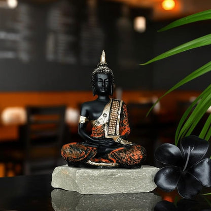 Sitting Meditating Buddha Statue Showpiece Idol for Home Living Room Decor Pooja Office Table Wall Shelf God Idol for Gift