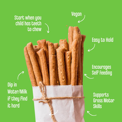 Early Foods - No Refined Sugar No Maida Ajwain Teething Sticks | 100% Whole Wheat Teething Snacks | Food Teether | Sweetened with Jaggery 150g