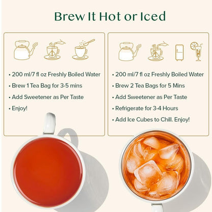 VAHDAM Organic English Breakfast Black Tea Bags (15 Count) High Caffeine - Coffee Replacement, Gluten Free | Individually Wrapped Pyramid Tea Bags | Strong, Robust & Flavoury | Direct from Source