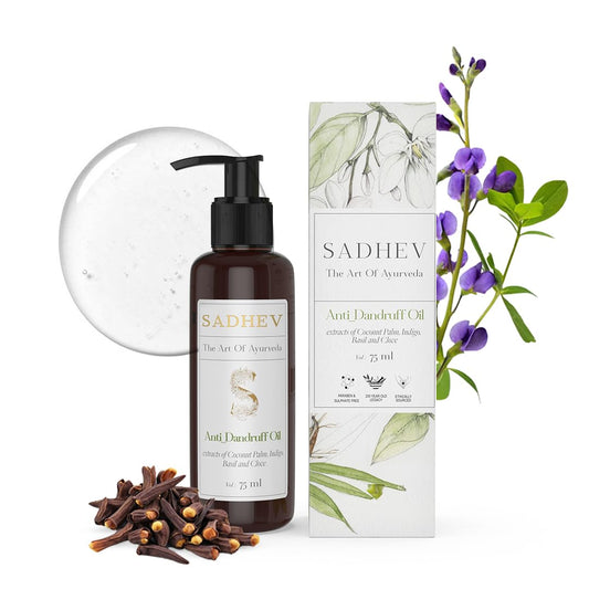 Sadhev Anti-Dandruff Herbal Hair Oil With Coconut Extract Holy Basil And Clove