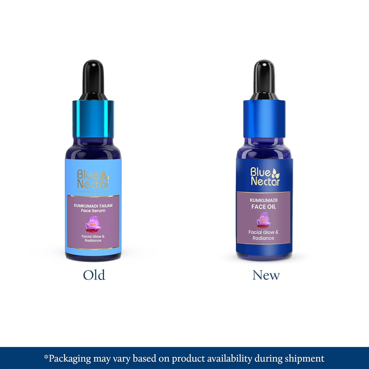 Blue Nectar Kumkumadi Tailam Face Oil for Glowing Skin | Pure Saffron Sandalwood Kumkumadi Oil for Face - Ayurvedic Brightening Serum for Glowing Skin for Women & Men (26 Herbs, 30 ml)
