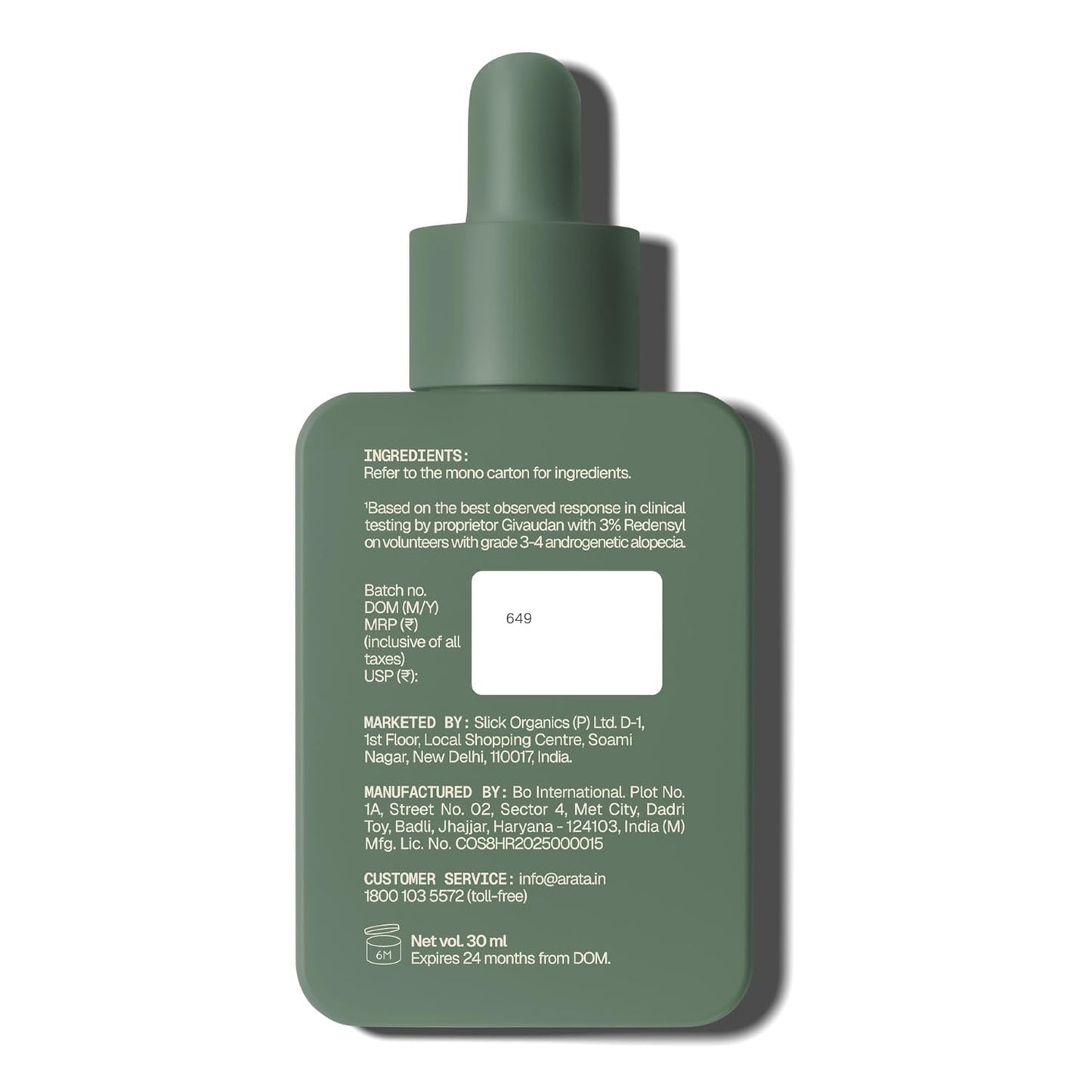Arata Hair Growth Serum 3% Redensyl, 3% Procapil & 5% Kopexil Infused with Coffee, Onion & Rice Water | Boosts New Growth & Controls Hairfall | Hair Growth Serum for Scalp | Clinically Proven | Derma Tested | For Men & Women | 30ml