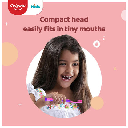 Colgate Kids Barbie Toothbrush, Extra Soft with Tongue Cleaner (Pack of 3) & Colgate Kid's Barbie 80g Anticavity Toothpaste -Strawberry Flavour for Cavity Protection, Enamel Protection COMBO