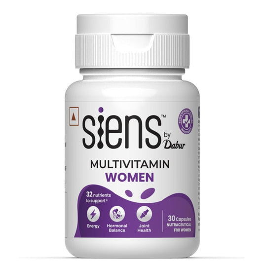 Siens By Dabur Multivitamin for Women-30 capsules | 32 nutrients to support Overall Health, Energy, Hormonal balance & Joint Health, 1 count