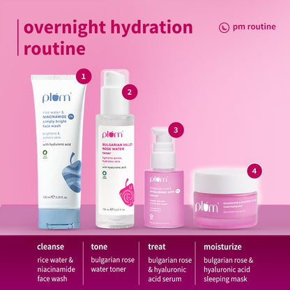 Plum Bulgarian Rose & Hyaluronic Acid Frosted Sleeping Mask | Overnight Hydration| Mattifying sorbet texture | 50g