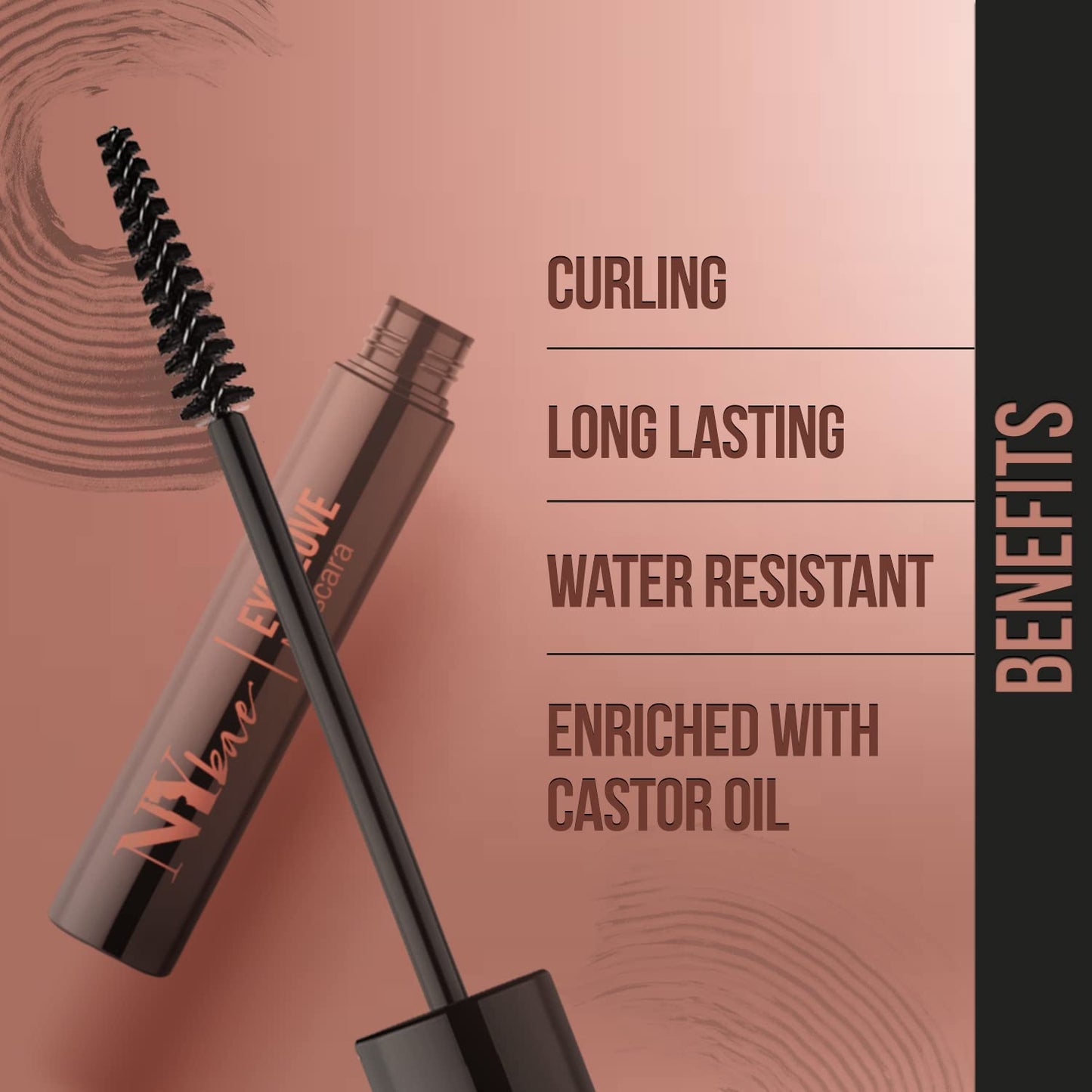 NY Bae Eye Love Curling Mascara | Moisturizing Long Lasting Black Mascara For Curled Eyelashes | Highly Pigmented Matte Finish Water Resistant Eye Makeup | Enriched With Castor Oil (8 ml)