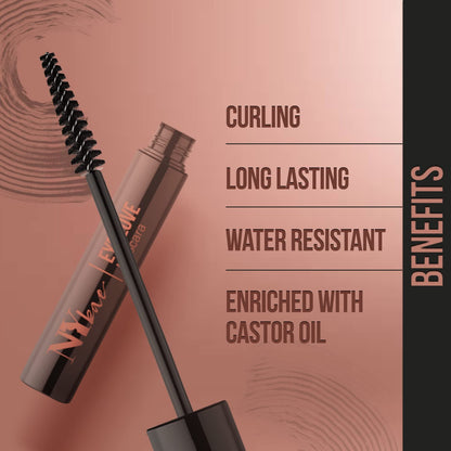 NY Bae Eye Love Curling Mascara | Moisturizing Long Lasting Black Mascara For Curled Eyelashes | Highly Pigmented Matte Finish Water Resistant Eye Makeup | Enriched With Castor Oil (8 ml)