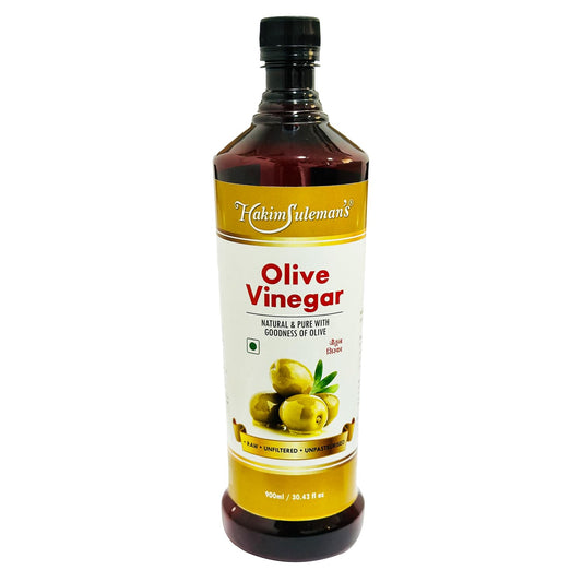Zephivo Hakim Suleman's Olive Vinegar, Organic Olive Vinegar, Natural Olive Vinegar, Zaitoon ka Sirka For Weight Management, Reduced Bloating, Healthy Skin & Hair help In Overall Wellness 900ml
