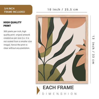Wood Painting For Wall Decoration - Modern Art Wall Decor Framed Painting For Living Room Bedroom - Framed Wall Posters/Paintings With Frame Set of 3 (Art 4, 10x13 inch)