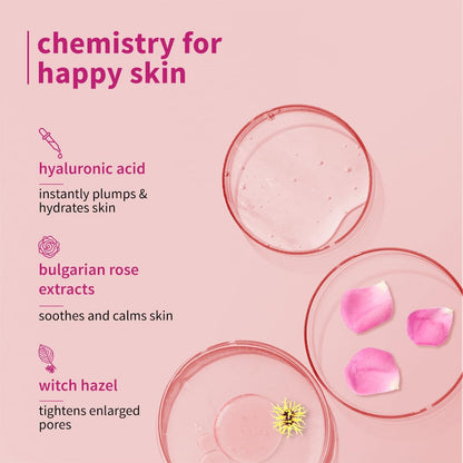 Plum Bulgarian Valley Rose Water Face Toner | for Oily Acne Prone Dry Combination Skin | with Hyaluronic Acid | Hydrating & Pores Tightening | Balances pH Levels | Alcohol-Free | Women & Men | 150ml
