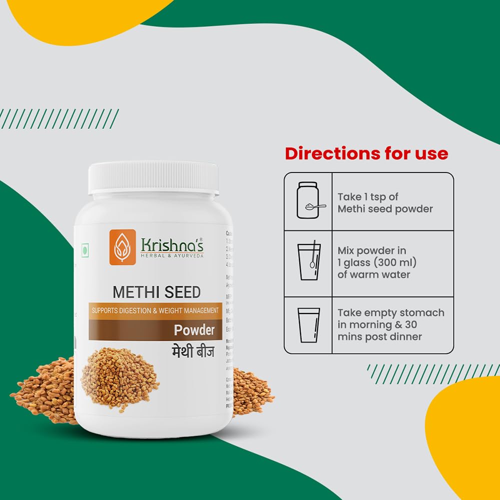 Krishna's Methi Seed Powder - 100 g | Preservative Free | Hair Care | Supports Digestion | Weight Management