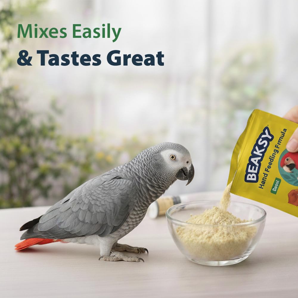 BEAKSY Boost Hand Feeding Formula for Baby Birds | for Conures, Grey Parrots & Macaws | Promotes Weight Gain, Vibrant Feathers & Easy Digestion (250gm)