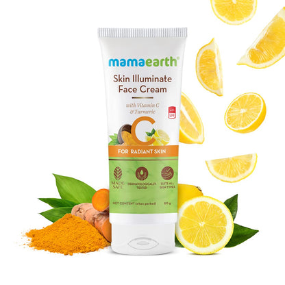 Mamaearth Skin Illuminate Face Cream, For Skin Brightening, With Vitamin C And Turmeric For Radiant Skin 80 G