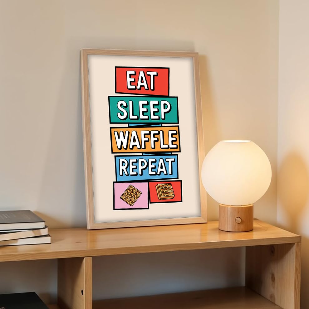 Framed Food Wall Art for Kitchen, Restaurant & Cafe Decor, Natural Synthetic Wood Frame, 300 GSM Premium Art Print, Illustration, 10x13 Inches, ART-6
