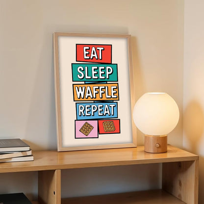 Framed Food Wall Art for Kitchen, Restaurant & Cafe Decor, Natural Synthetic Wood Frame, 300 GSM Premium Art Print, Illustration, 10x13 Inches, ART-6